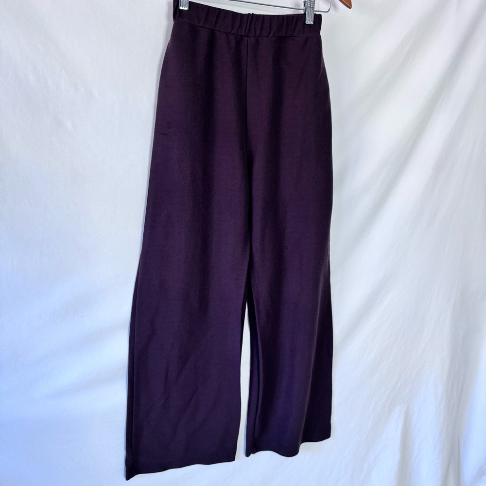 Zara Brown Wide Leg Pants Elastic Waist Pockets Pull On Size Small - Picture 4 of 11